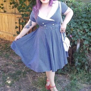 Hell bunny blue polka dot sailor dress